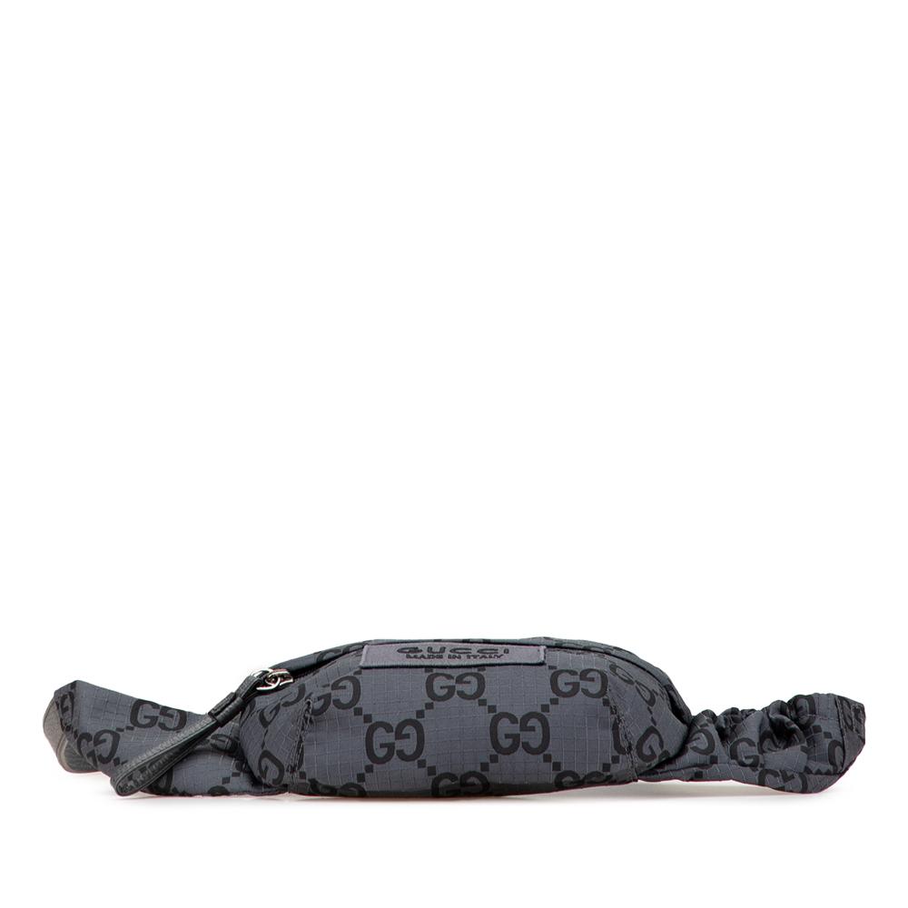 Gucci AB Gucci Gray Nylon Fabric GG Ripstop Belt Bag Italy