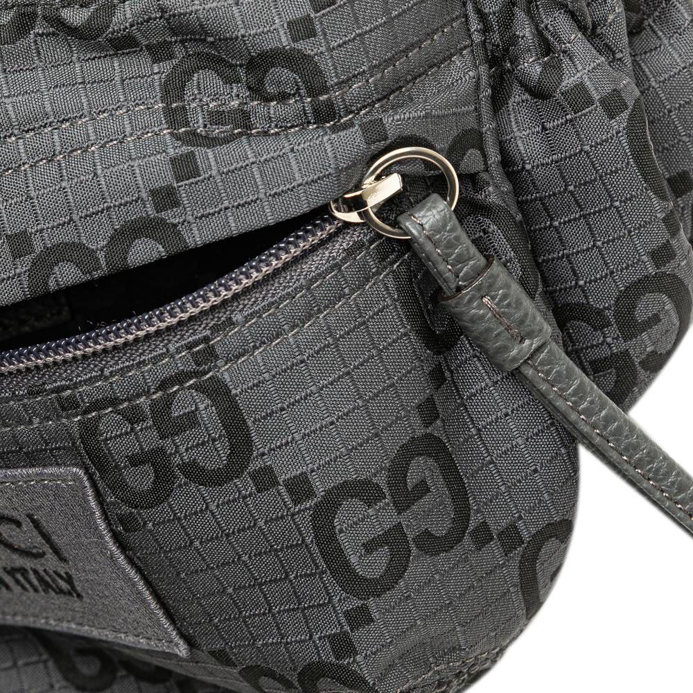 Gucci AB Gucci Gray Nylon Fabric GG Ripstop Belt Bag Italy