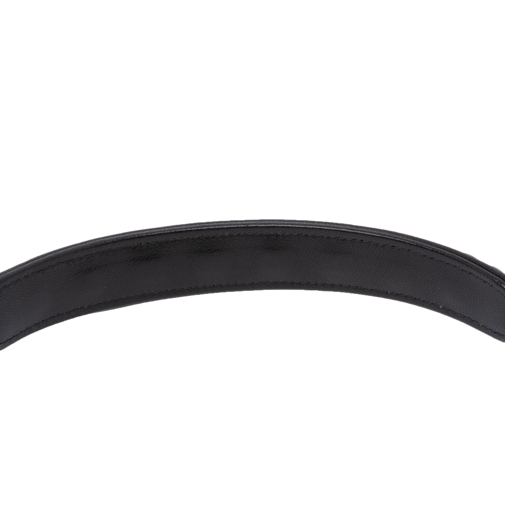 Chanel 19 Medium Lambskin Leather Matelassè Flap Handbag Black