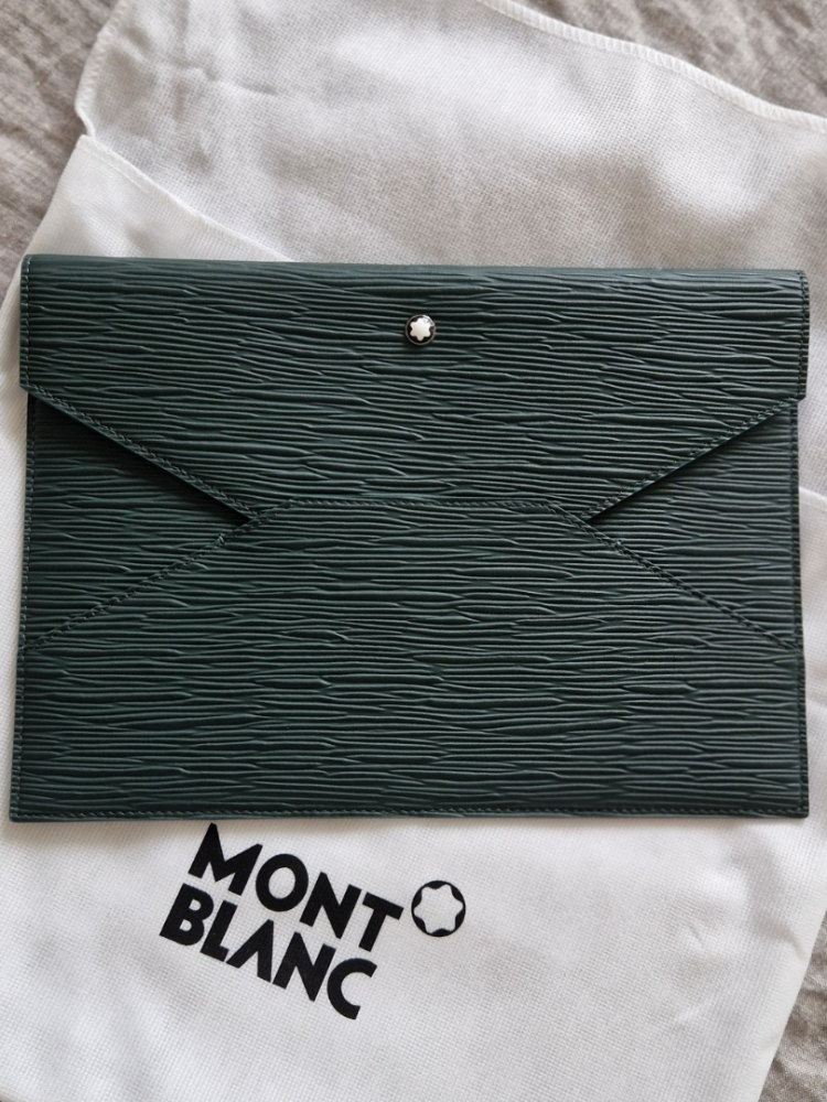 Montblanc Leder-Clutch-Tasche - English Green