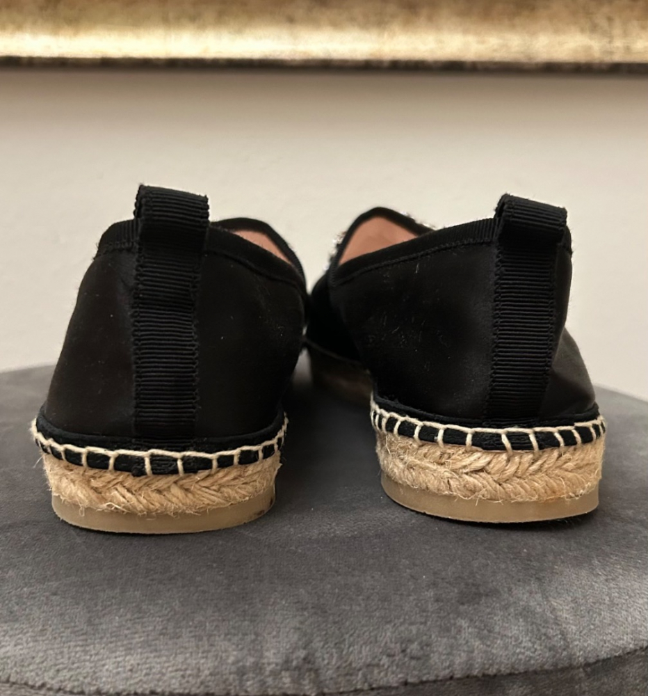 Roger Vivier Blumen Strass Satin Espadrillas