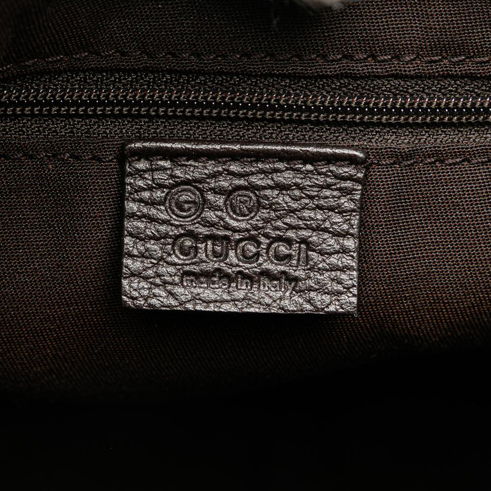 Gucci AB Gucci Brown Beige Coated Canvas Fabric GG Crystal Abbey D Ring Shoulder Bag Italy