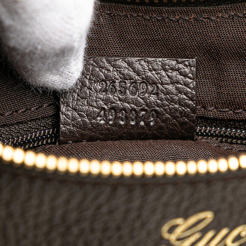 Gucci AB Gucci Brown Beige Coated Canvas Fabric GG Crystal Abbey D Ring Shoulder Bag Italy