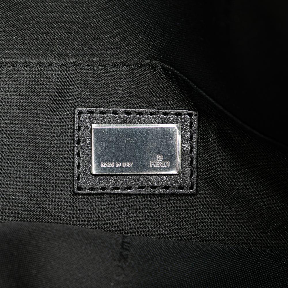 Fendi B Fendi Black Canvas Fabric Zucchino Crossbody Italy
