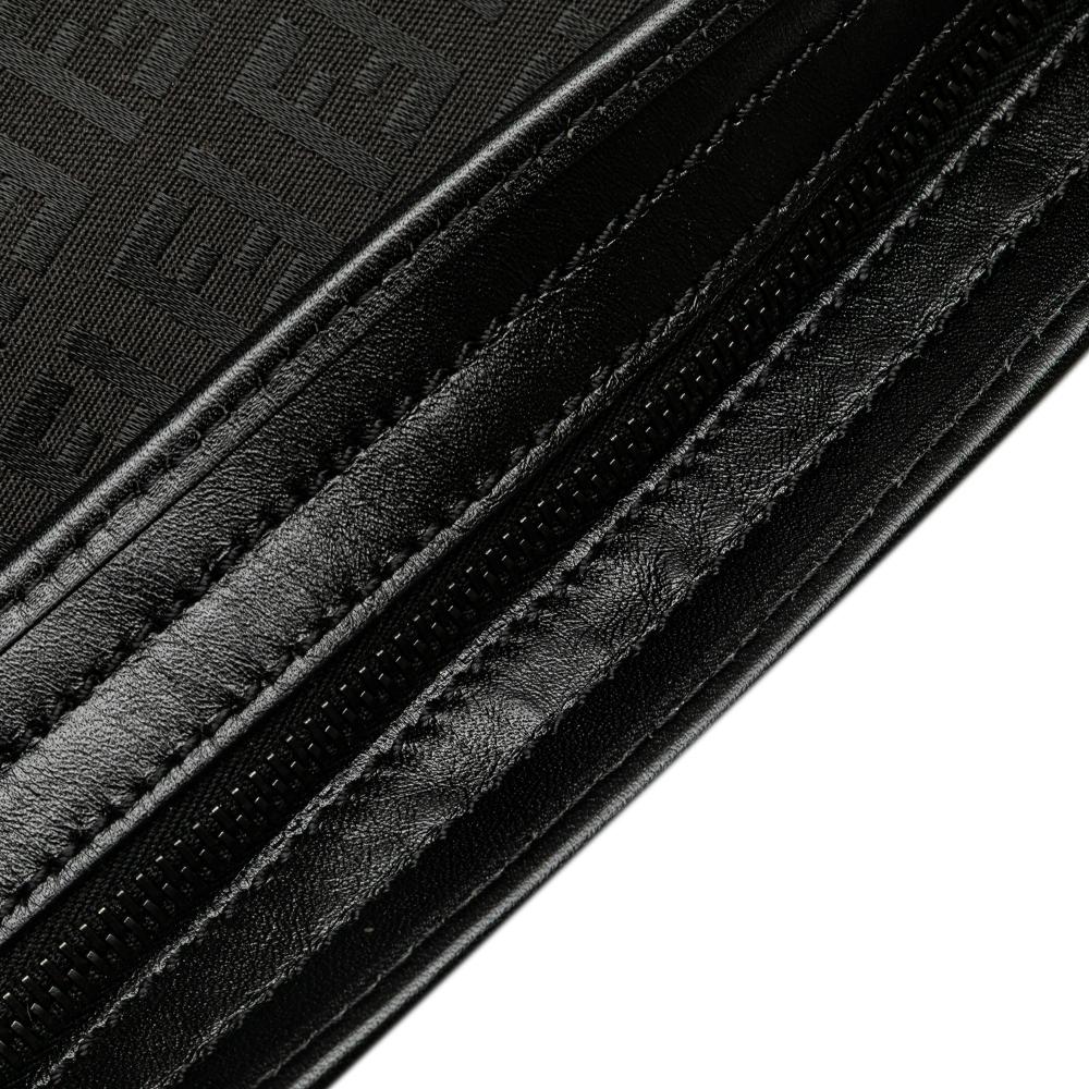 Fendi B Fendi Black Canvas Fabric Zucchino Crossbody Italy