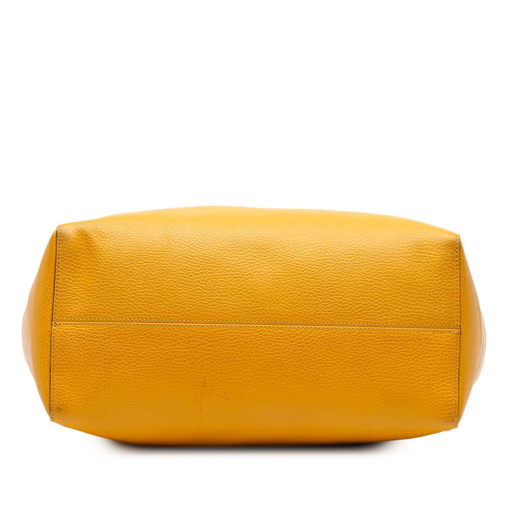 Gucci B Gucci Yellow Calf Leather Medium Swing Tote Italy