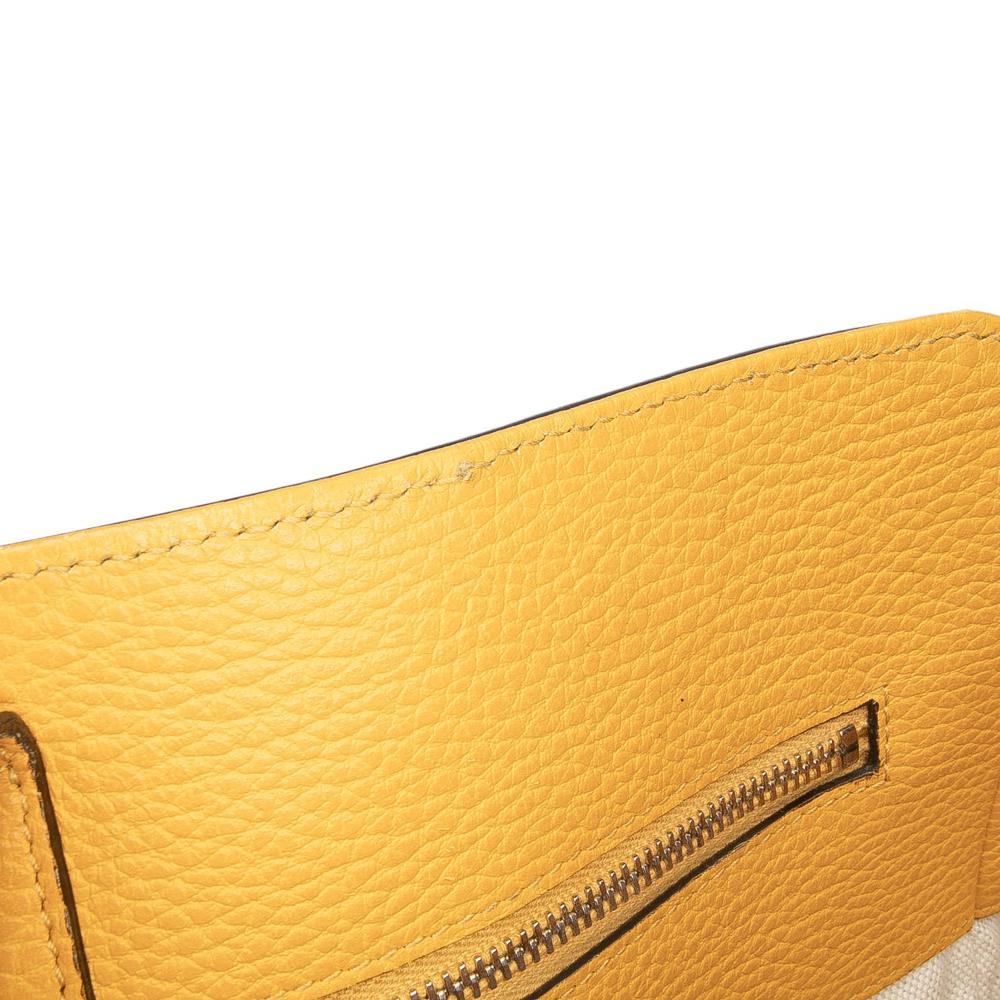 Gucci B Gucci Yellow Calf Leather Medium Swing Tote Italy