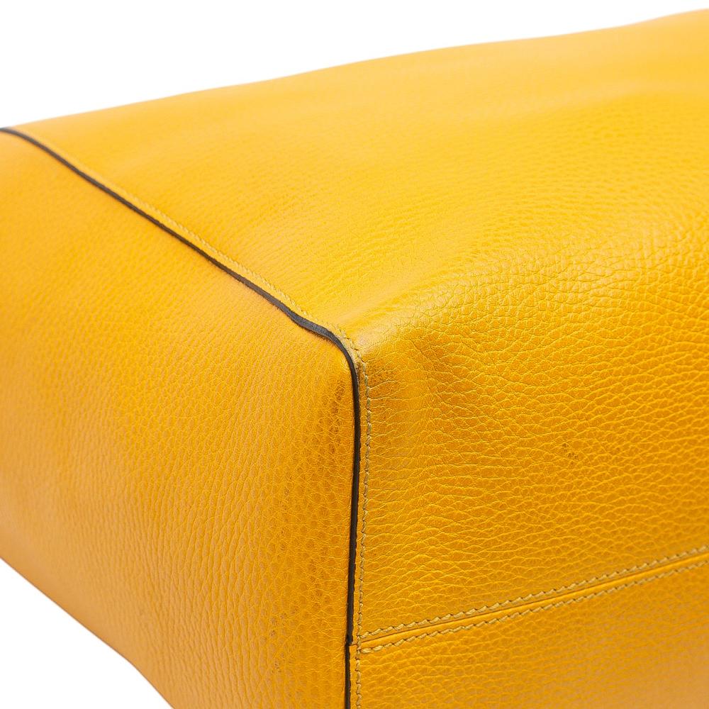 Gucci B Gucci Yellow Calf Leather Medium Swing Tote Italy