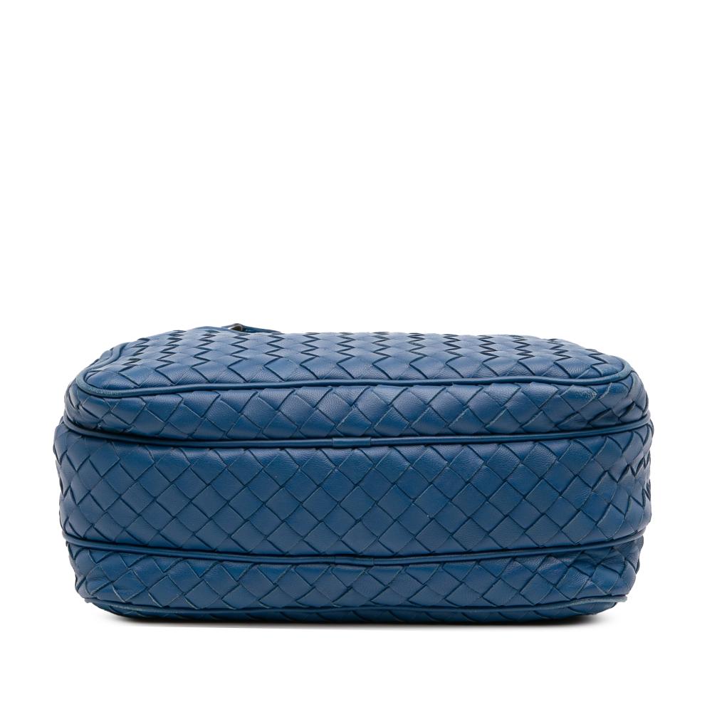 Bottega Veneta B Bottega Veneta Blue Nappa Leather Leather Nappa Intrecciato Crossbody Italy