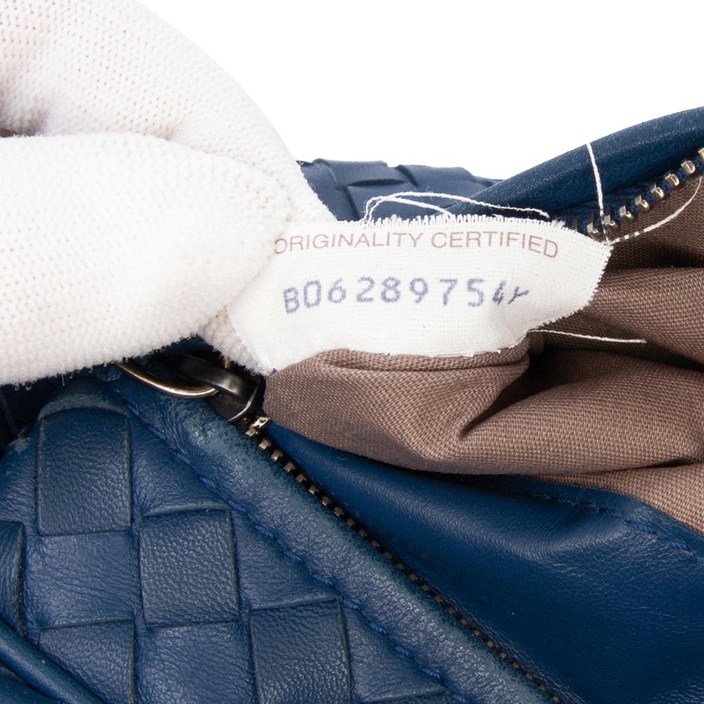 Bottega Veneta B Bottega Veneta Blue Nappa Leather Leather Nappa Intrecciato Crossbody Italy