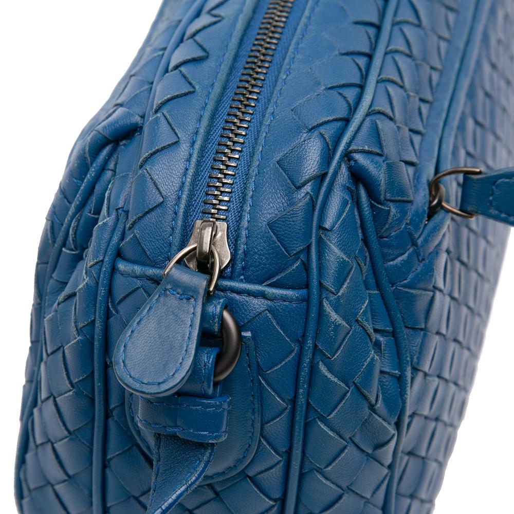 Bottega Veneta B Bottega Veneta Blue Nappa Leather Leather Nappa Intrecciato Crossbody Italy