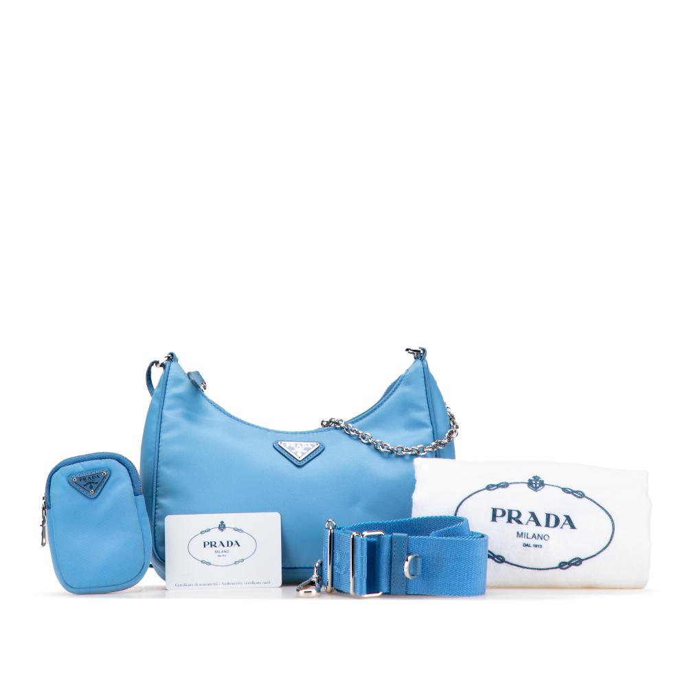 Prada AB Prada Blue Nylon Fabric Tessuto Re Edition 2005 Satchel Italy