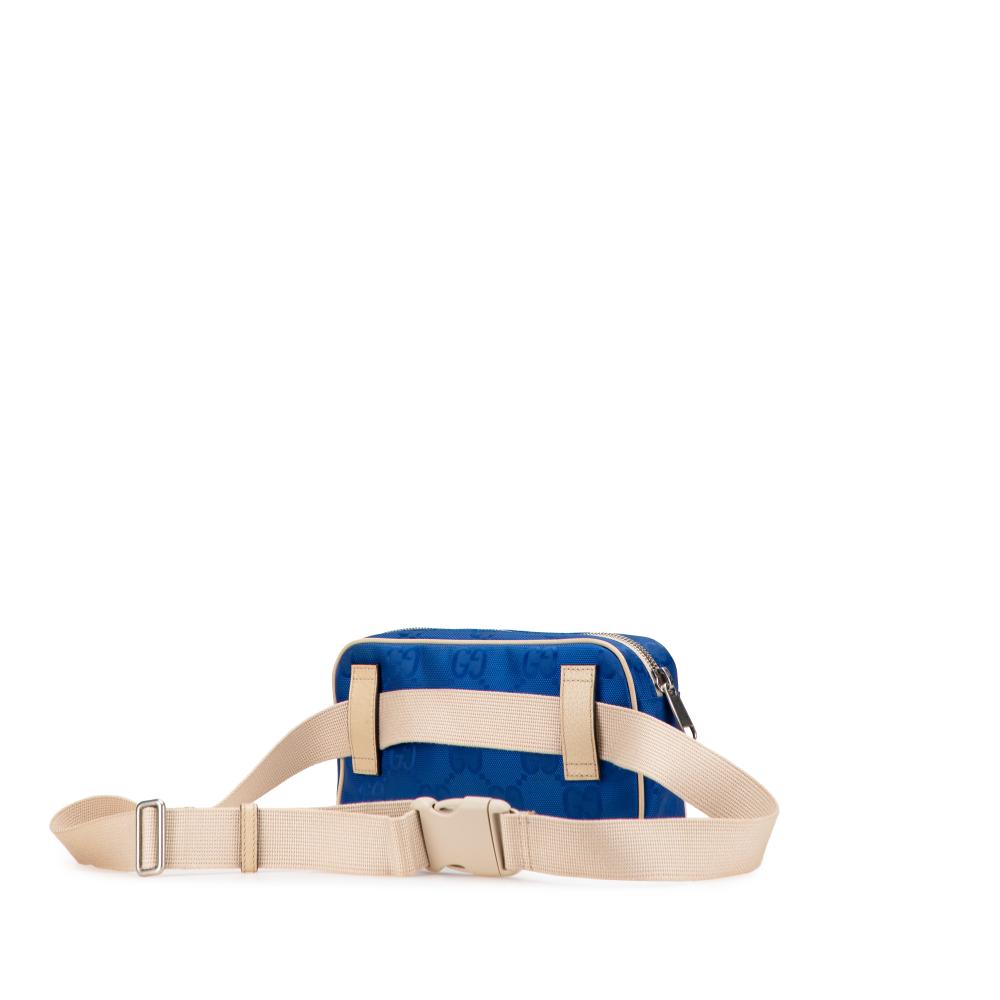 Gucci B Gucci Blue Nylon Fabric GG Off The Grid Belt Bag Italy