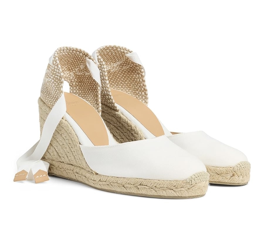 Castañer Carina Classic Elfenbeinfarbene Keil-Espadrilles