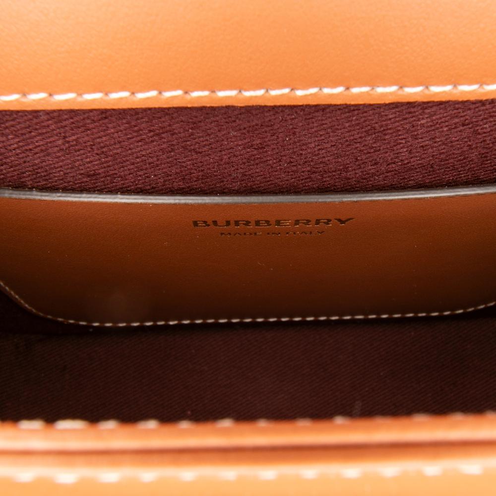 Burberry AB Burberry Brown Beige Coated Canvas Fabric Small House Check Elizabeth Crossbody Italy