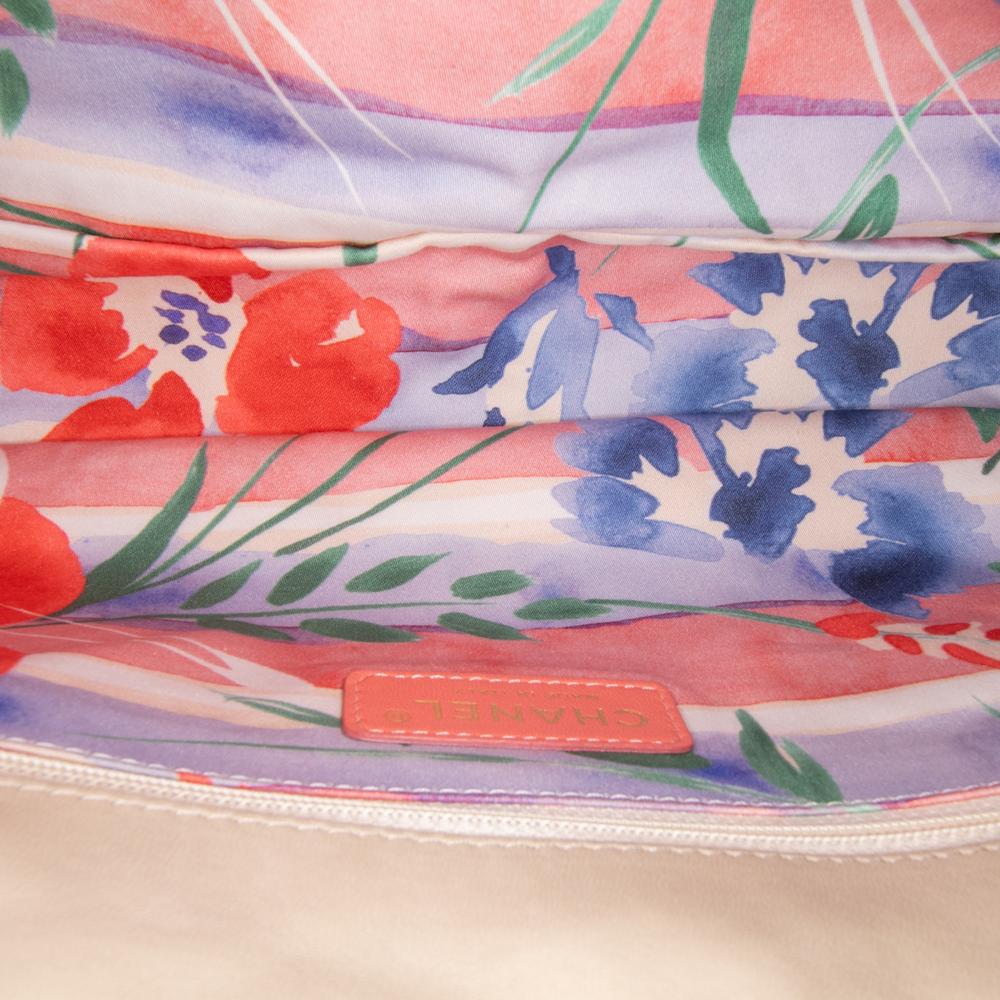 Chanel B Chanel Brown Beige with Multi Straw Natural Material CC Country Flap Italy