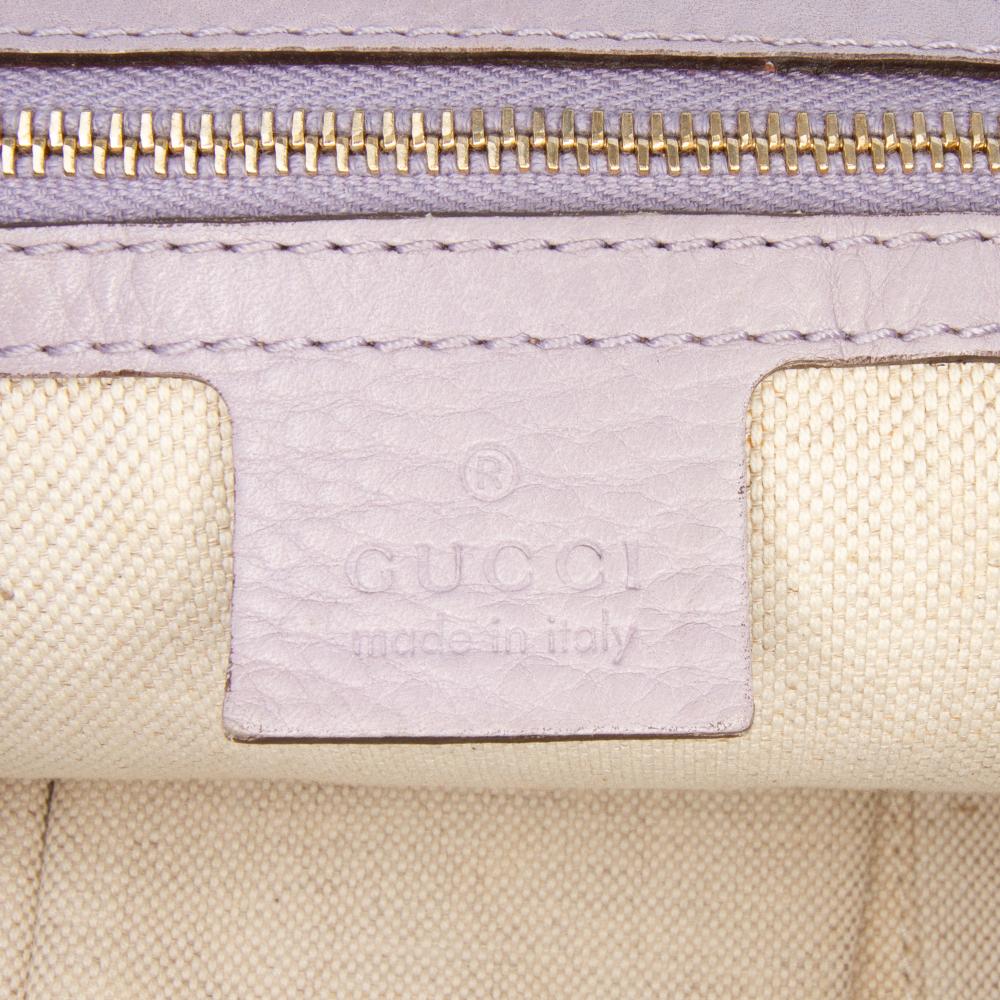 Gucci B Gucci Purple Lavender Calf Leather Large Pebbled skin Sunset Tote Italy
