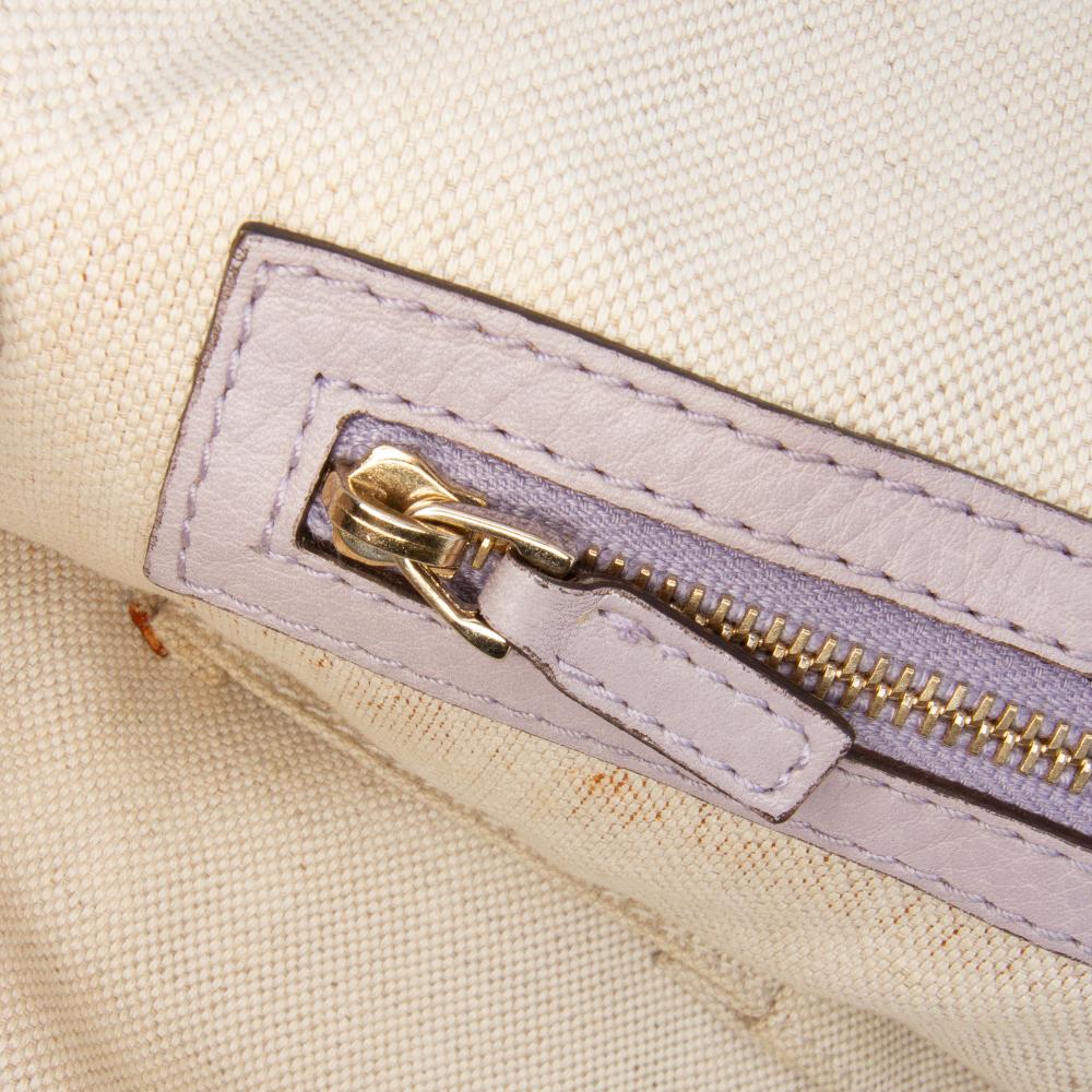 Gucci B Gucci Purple Lavender Calf Leather Large Pebbled skin Sunset Tote Italy