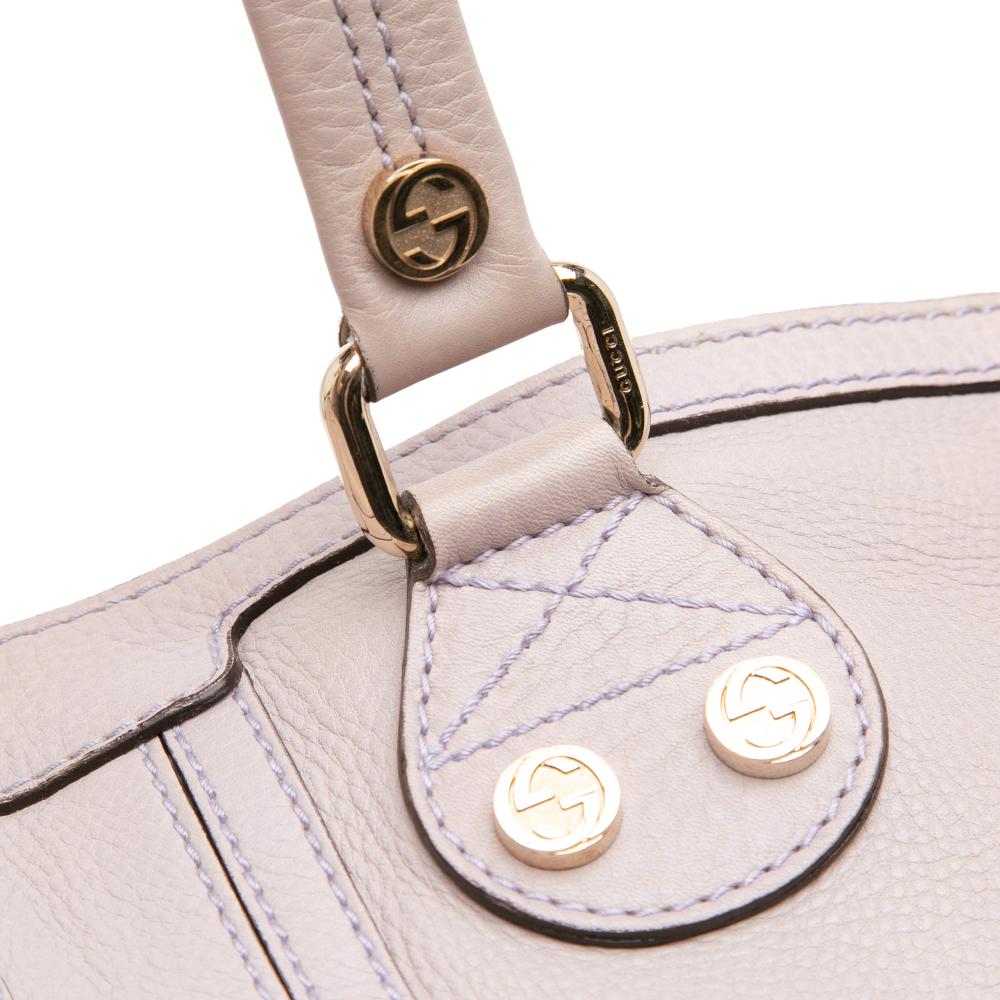 Gucci B Gucci Purple Lavender Calf Leather Large Pebbled skin Sunset Tote Italy