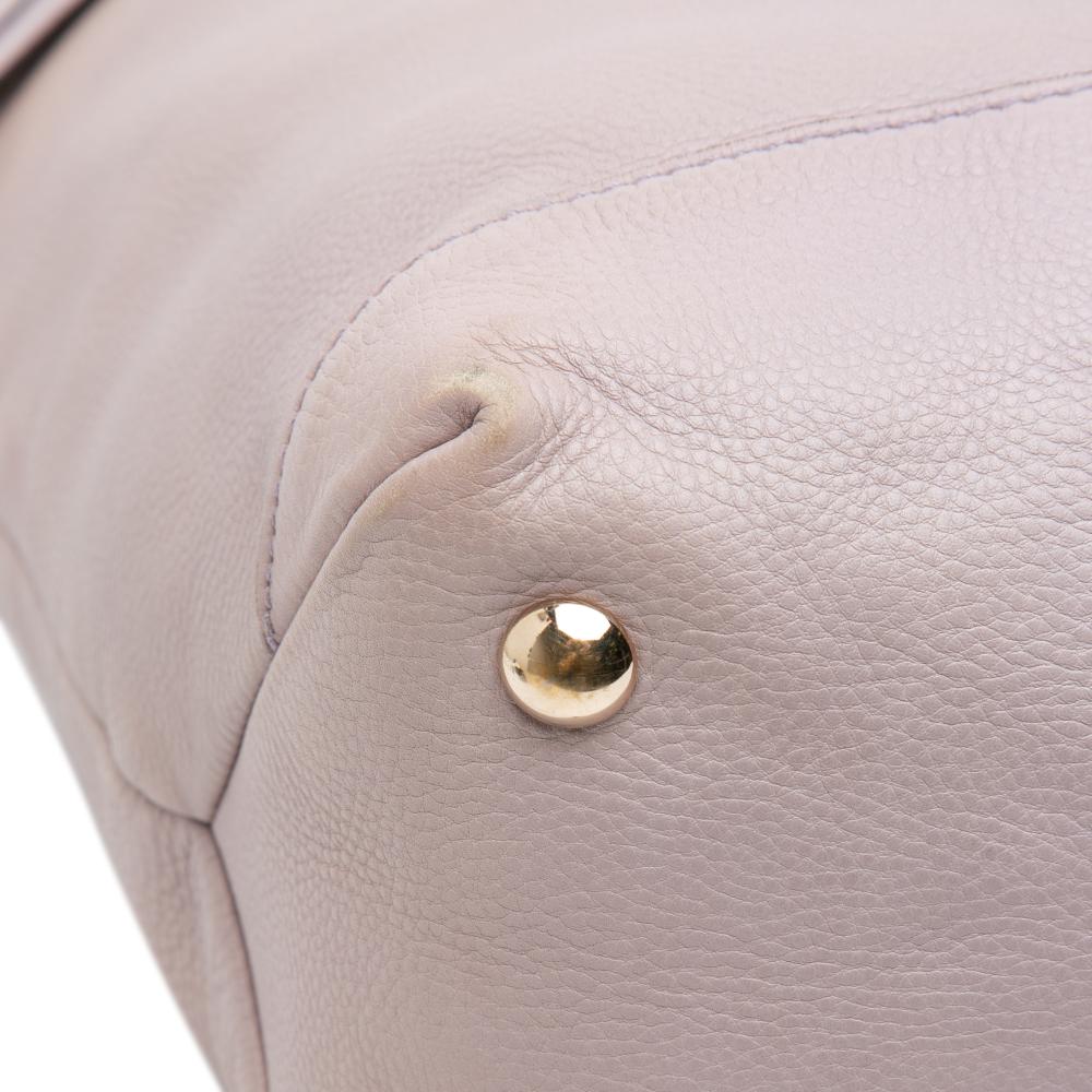 Gucci B Gucci Purple Lavender Calf Leather Large Pebbled skin Sunset Tote Italy