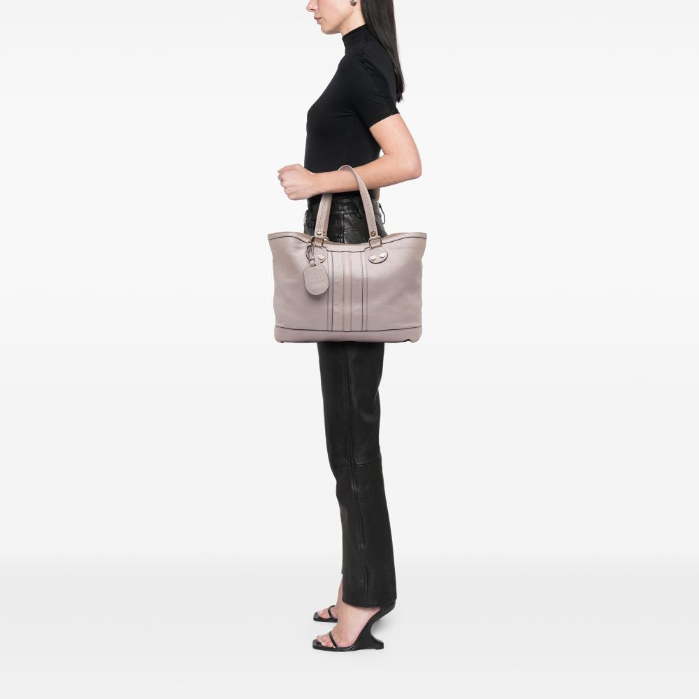 Gucci B Gucci Purple Lavender Calf Leather Large Pebbled skin Sunset Tote Italy