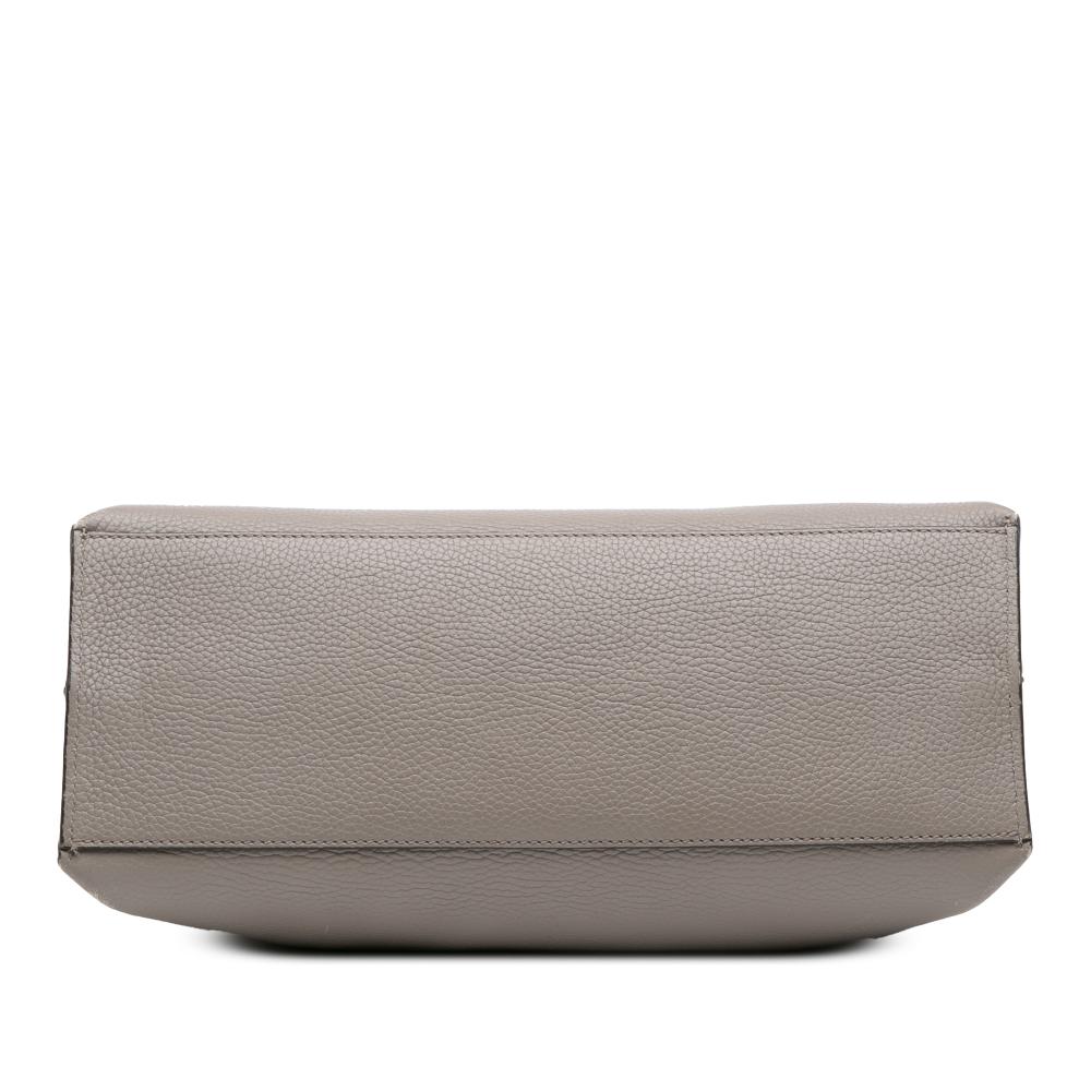 Gucci B Gucci Brown Taupe Calf Leather Medium Bamboo Daily Satchel Italy