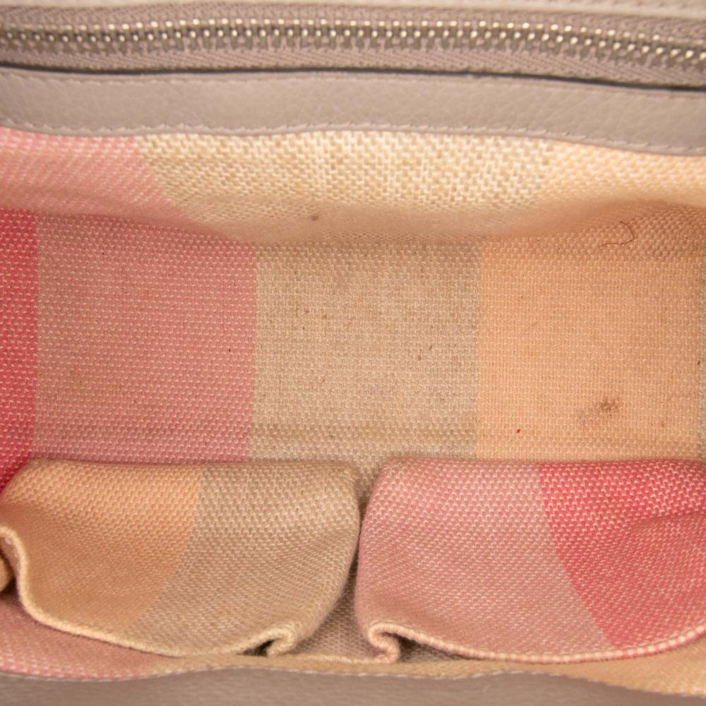 Gucci B Gucci Brown Taupe Calf Leather Small Bamboo Daily Satchel Italy