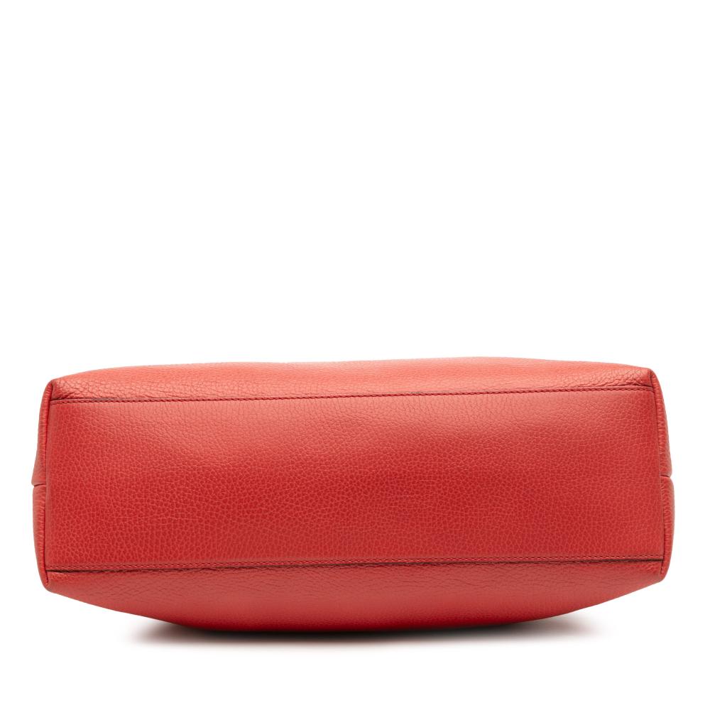 Gucci B Gucci Red Calf Leather Bamboo Tassel Satchel Italy