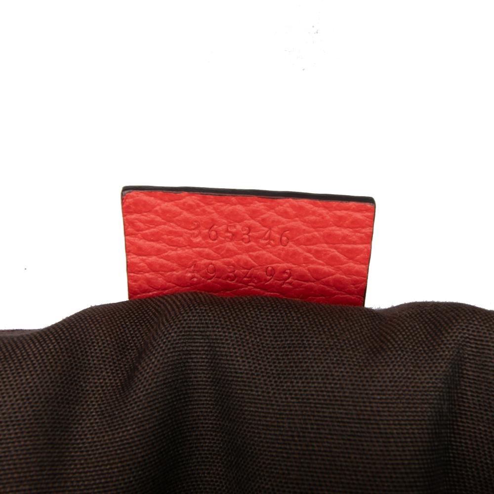 Gucci B Gucci Red Calf Leather Bamboo Tassel Satchel Italy