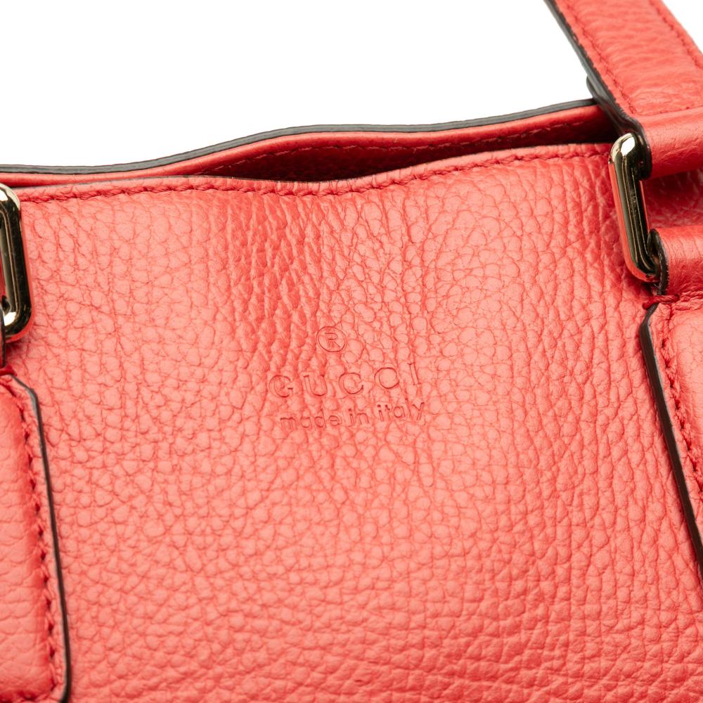 Gucci B Gucci Red Calf Leather Bamboo Tassel Satchel Italy