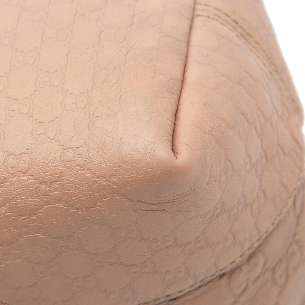 Gucci B Gucci Brown Nude Calf Leather Medium Guccissima Bree Fold Over Tote Italy