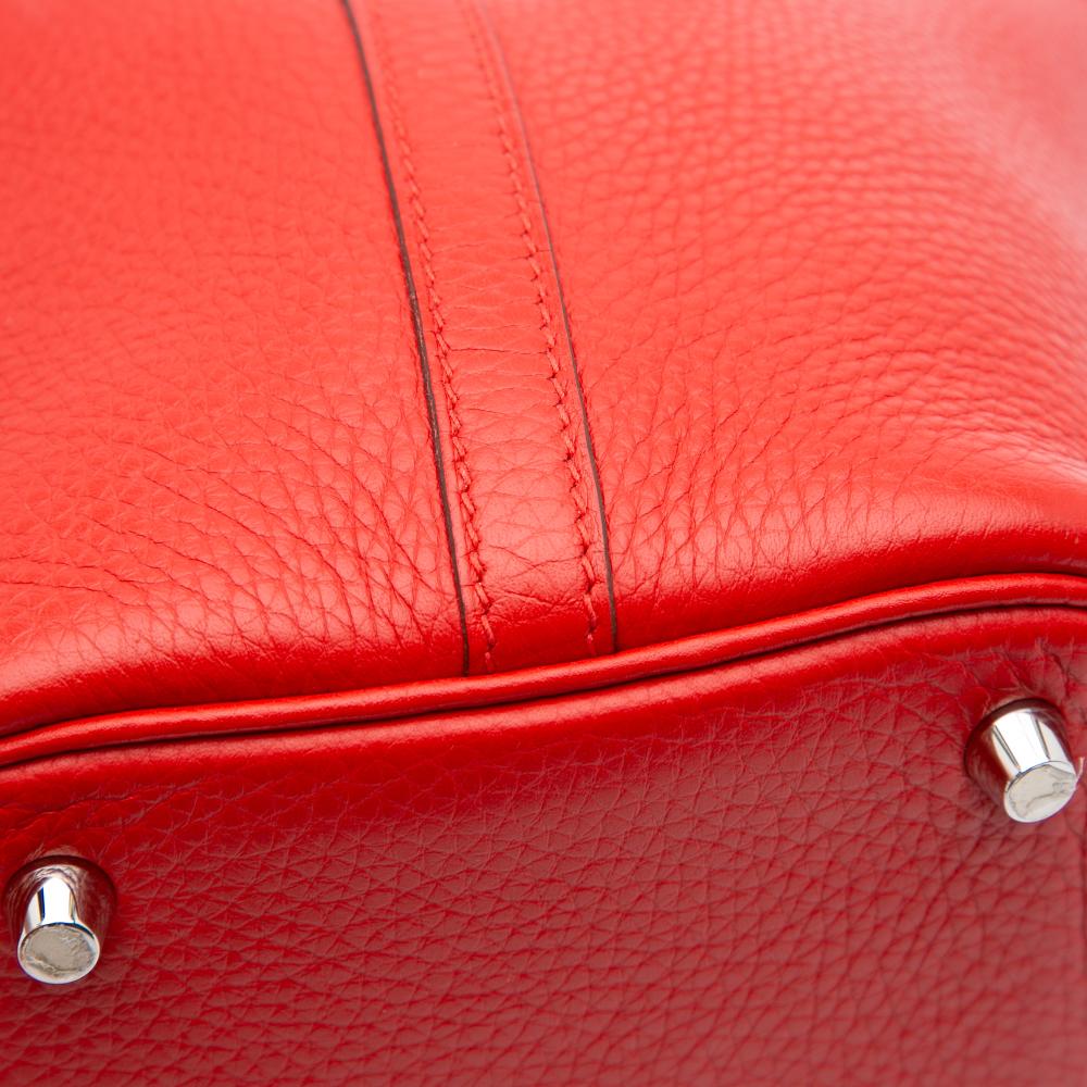 Hermès B Hermès Red Calf Leather Clemence Picotin Lock 18 France