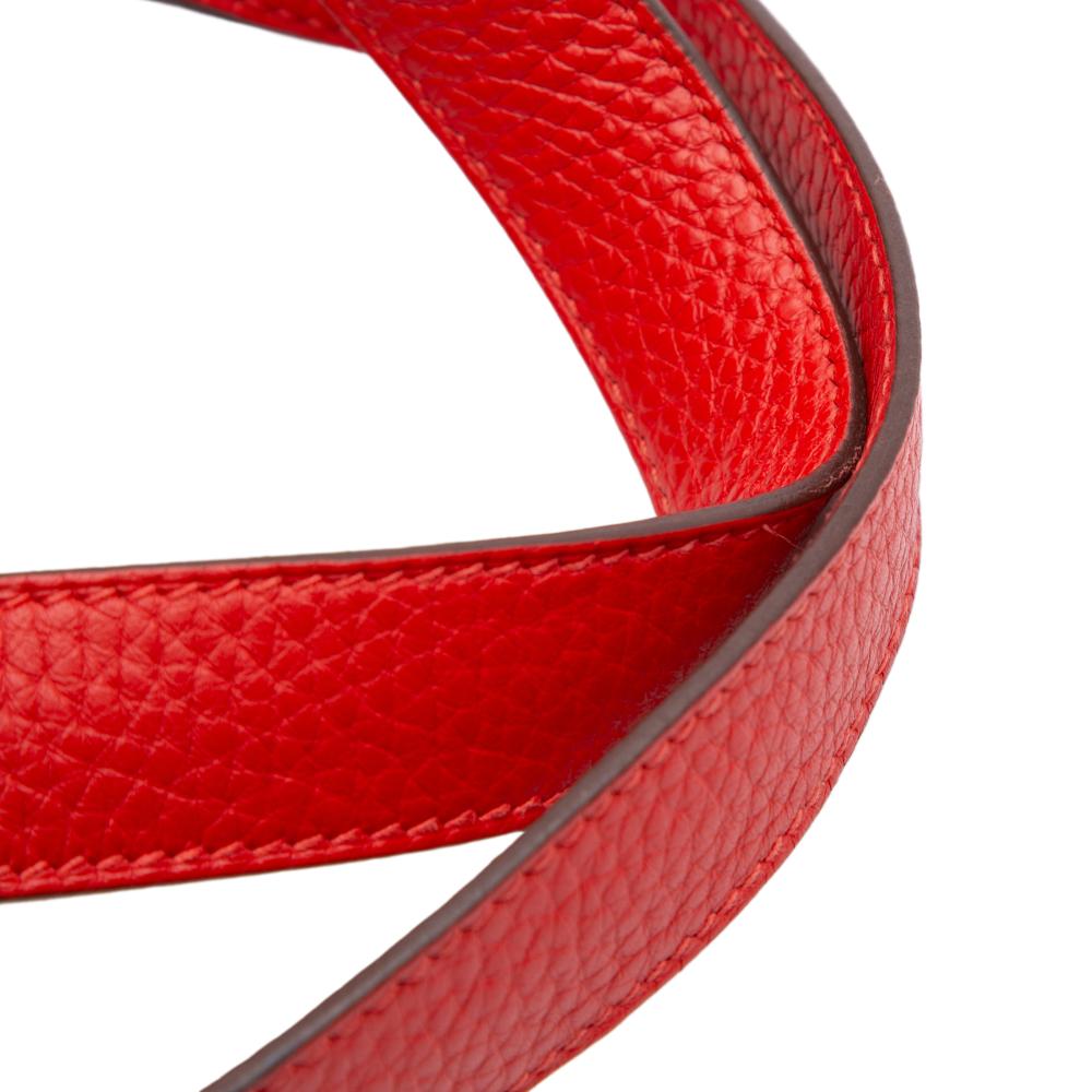 Hermès B Hermès Red Calf Leather Clemence Picotin Lock 18 France