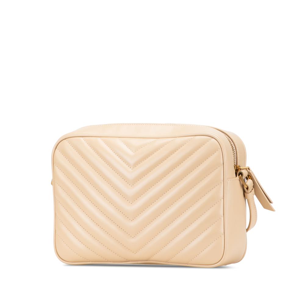 Saint Laurent B Saint Laurent Brown Light Beige Calf Leather Quilted Lou Camera Bag Italy