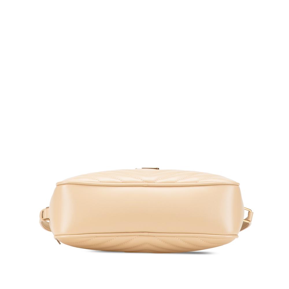 Saint Laurent B Saint Laurent Brown Light Beige Calf Leather Quilted Lou Camera Bag Italy