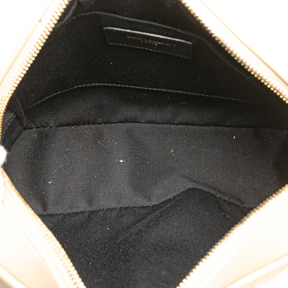 Saint Laurent B Saint Laurent Brown Light Beige Calf Leather Quilted Lou Camera Bag Italy