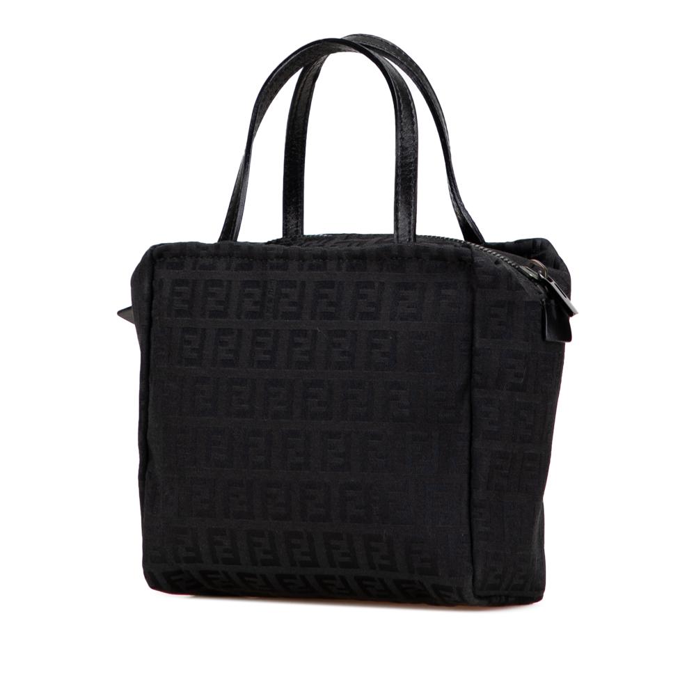 Fendi B Fendi Black Canvas Fabric Mini Zucchino Handbag Italy
