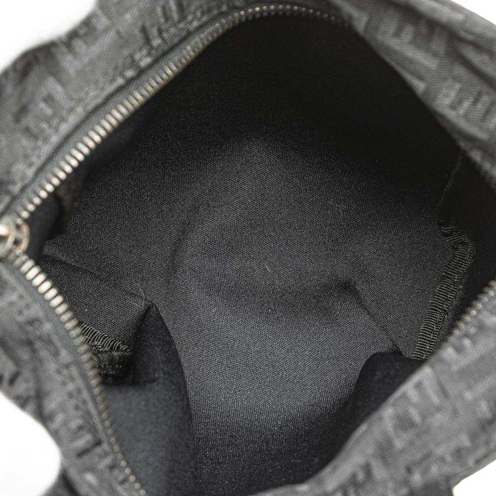Fendi B Fendi Black Canvas Fabric Mini Zucchino Handbag Italy