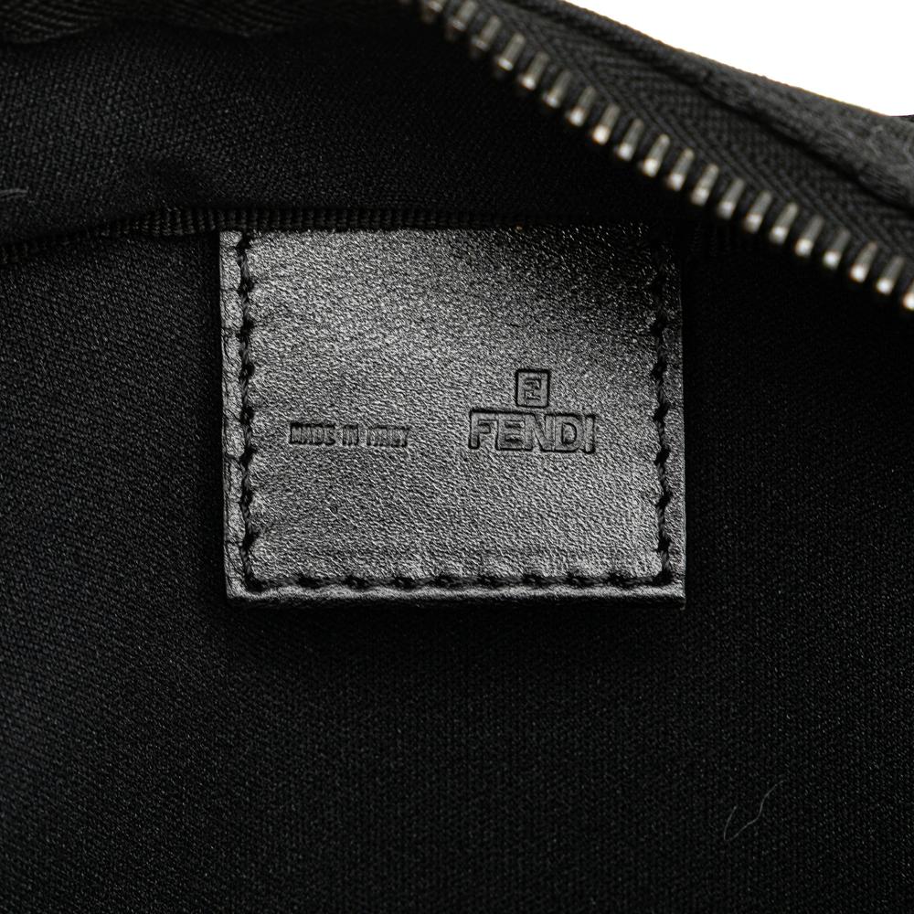 Fendi B Fendi Black Canvas Fabric Mini Zucchino Handbag Italy