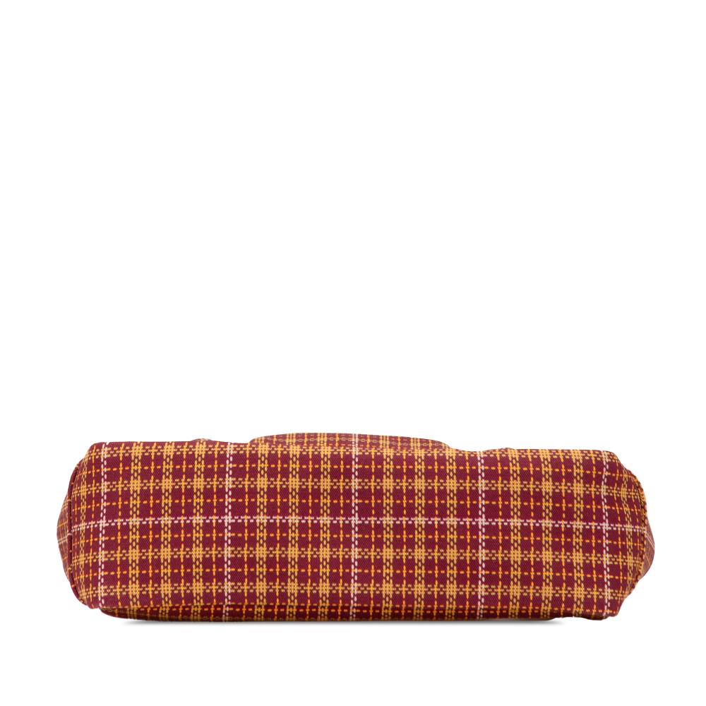 Gucci AB Gucci Red Bordeaux Wool Fabric Checkered Childrens Pocket Handbag Italy