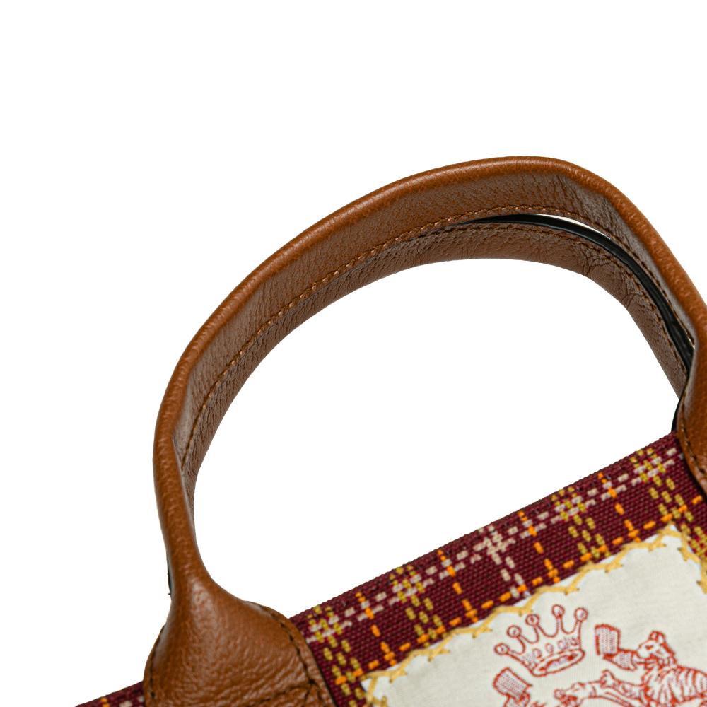 Gucci AB Gucci Red Bordeaux Wool Fabric Checkered Childrens Pocket Handbag Italy