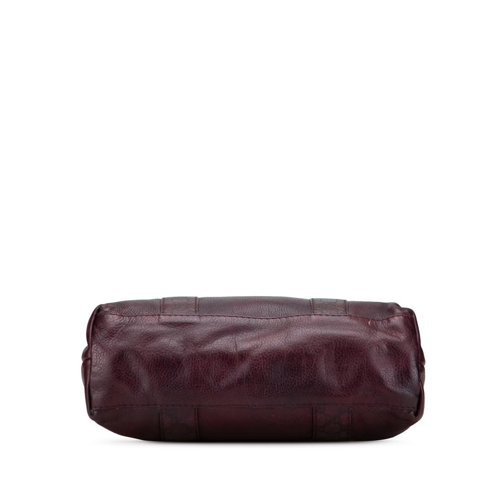 Gucci B Gucci Brown Dark Brown Calf Leather Guccissima Trimmed Bamboo Libeccio Tote Italy