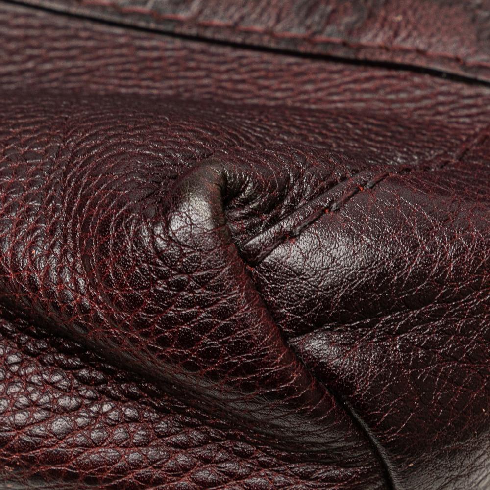 Gucci B Gucci Brown Dark Brown Calf Leather Guccissima Trimmed Bamboo Libeccio Tote Italy