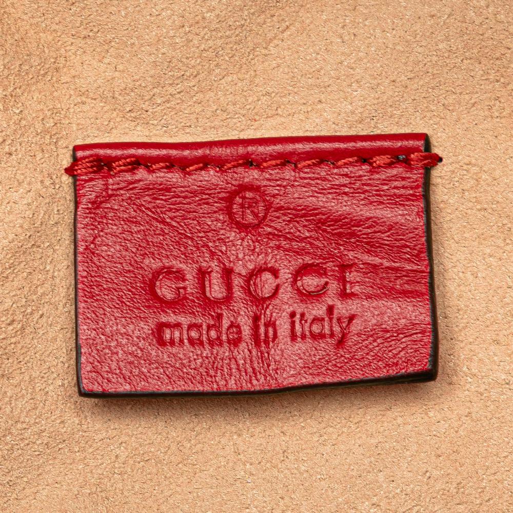 Gucci B Gucci Red Calf Leather Mini GG Marmont Matelasse Round Backpack Italy