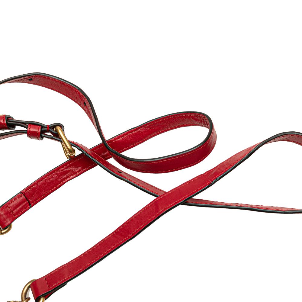 Gucci B Gucci Red Calf Leather Mini GG Marmont Matelasse Round Backpack Italy