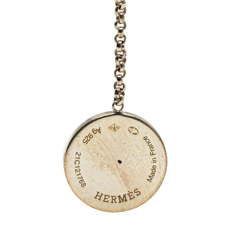 Hermès Silver Sterling Silver and 18K Rose Gold Ex Libris Swing Earrings France