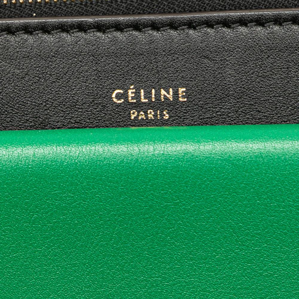 Celine B Celine Black with Multi Calf Leather Tricolor Pocket Envelope Zip Crossbody Italy