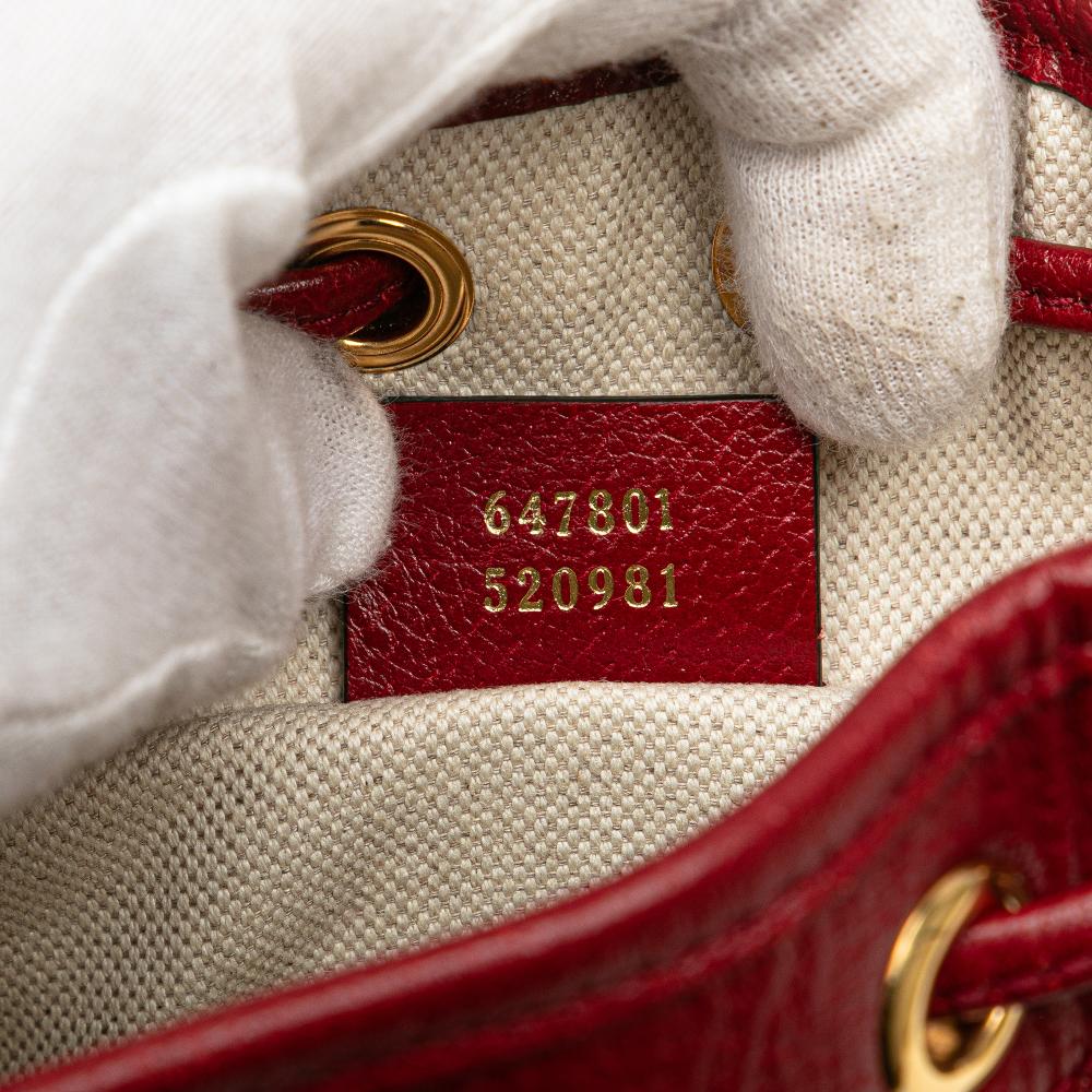 Gucci B Gucci Brown Beige Coated Canvas Fabric Micro GG Supreme Doraemon Bucket Bag Italy