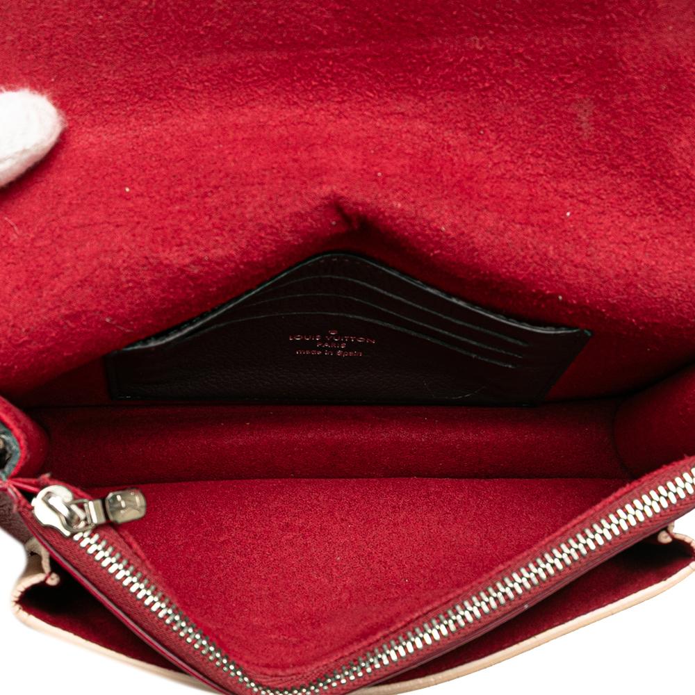 Louis Vuitton B Louis Vuitton Red with Brown Light Beige Calf Leather Bicolor MyLockMe Chain Pochette Spain