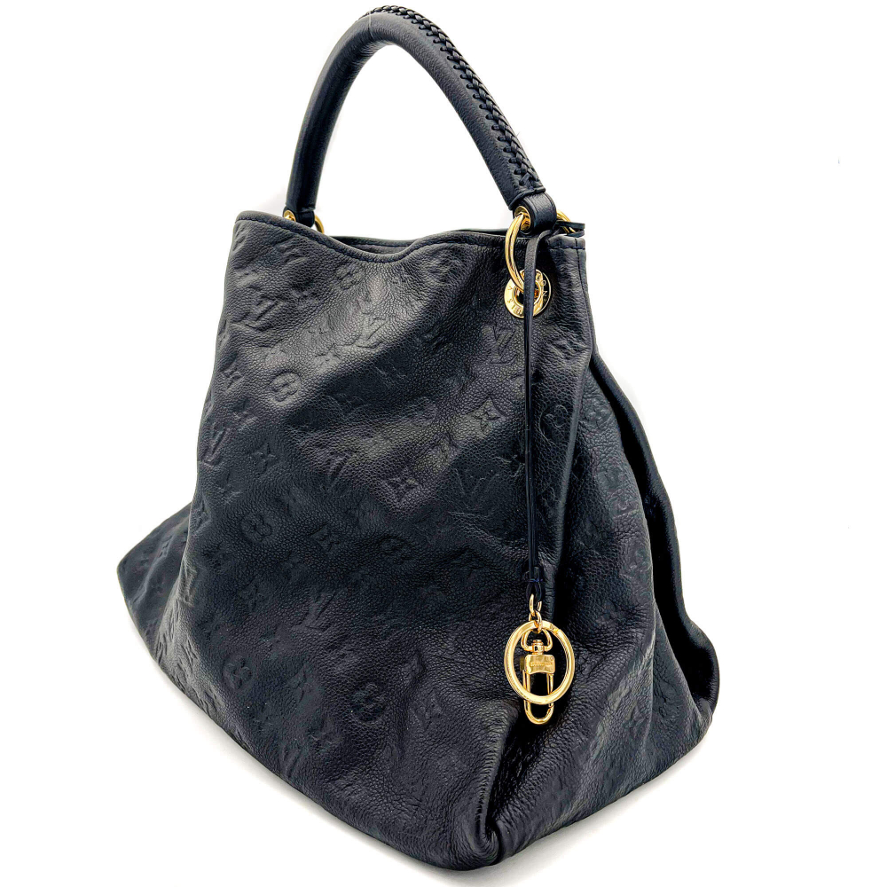 Louis Vuitton Artsy Leather Empreinte Hobo Shoulder Bag Navy